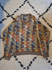 Vintage Peruvian Connection Kaffe Fassett Patterned V Neck Jumper XXL,