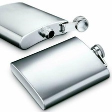 HIP FLASK Stainless Steel Pocket Drink Whisky Flasks Alcohol Gift Steel UK POST