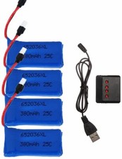 4-Pack 3.7V LiPo 380mAh 25C