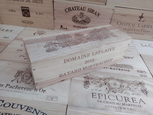 Wooden wine box crate - box, lid