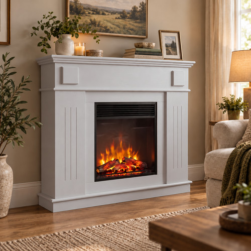 Fireplace surround mantel grey - fireplace,