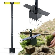 Sod Plugger Tool 36-INCH, Grass Plug Tool 3 x 3 Square with Serrated Base, Lo...