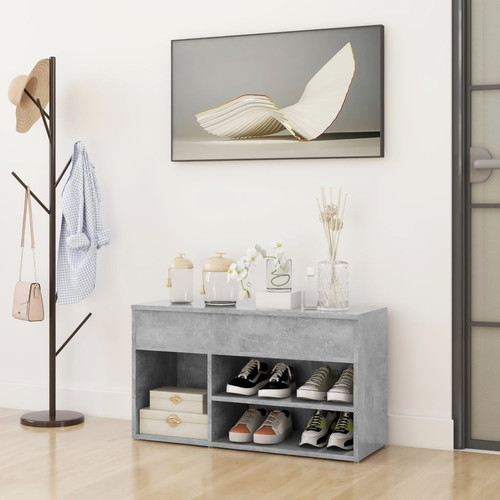 Shoe bench concrete grey - bench,