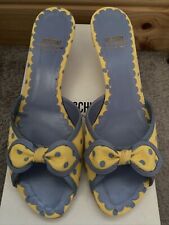 RARE VINTAGE MOSCHINO CHEAP & CHIC 90s Y2K LEATHER KITTEN HEEL MULES SHOES 38.5