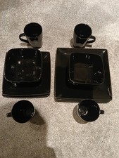 16pcs Black Dinner Set