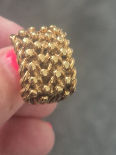 9ct gold keeper ring 1g - ring,, 9.1g