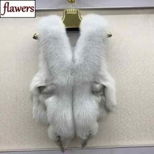 2024 100% Genuine Real Fox Fur Fox Fur Sleeveless Jacket Lady Real Fox Fur Gilet