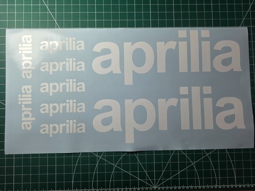 Aprilia white glossy text - aprilia,