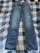 River Island Denim Jeans Women Size UK8 Regular Length Straight Leg Blue New