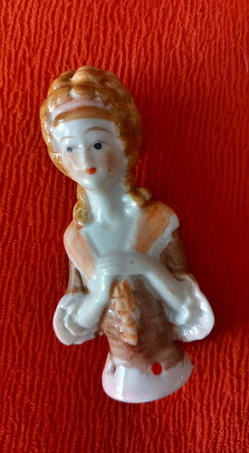 Antique porcelain half doll - porcelain,