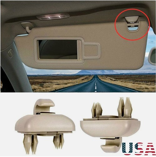 Sun visor beige clip holder - sun,