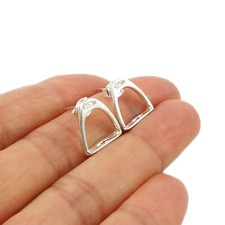 Solid 925 Silver Equestrian Horse Riding Tack Stirrup Earrings Gift Boxed