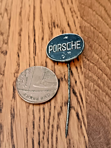 Vintage porsche metal lapel - metal,