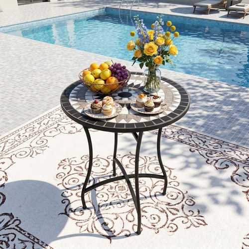 Mosaic side table - 24", round