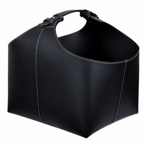 Leather log basket - pu,