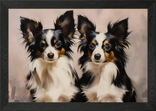 Two Papillon Dogs Portrait
