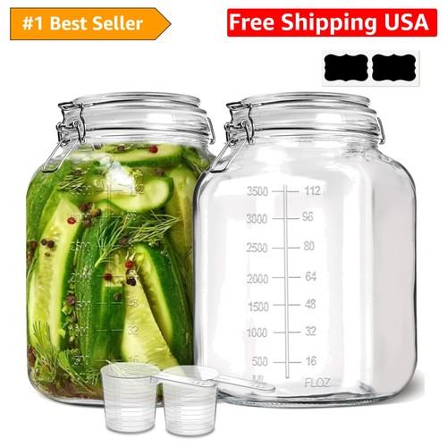 Large square glass jars - large,
