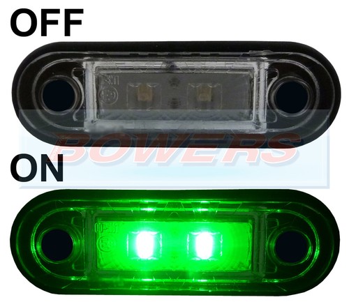 12v 24v flush - green, led