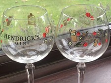 Pair of Fabulous Hendricks Colour Gin Glasses Goblets New & Unused