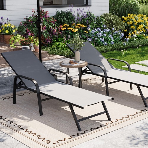 2pcs patio lounger chairs - 2pcs,