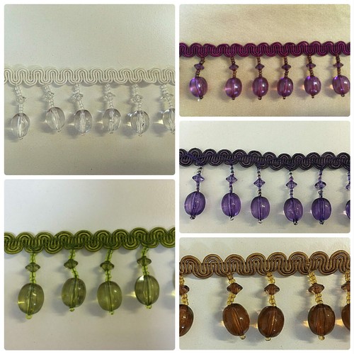 Designer curtain beaded trim - curtain,