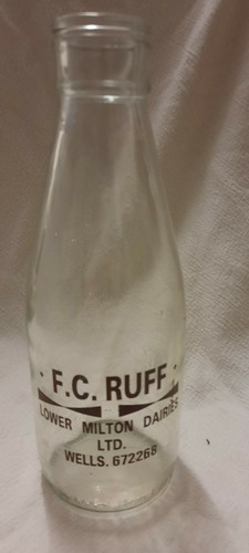 Vintage milk bottle c ruff - milk,