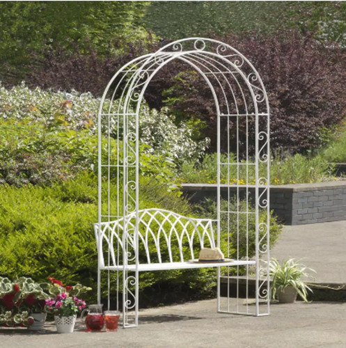 White metal garden arch - metal,