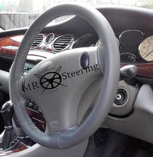 FOR ROVER 75 98-05 DARK GREY ITALIAN LEATHER STEERING WHEEL COVER BEST QUALITY