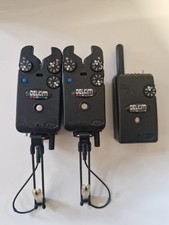 Delkim Txi Plus Bite Alarms X2 and RX Pro With Swinger Arms And D Locks Blue