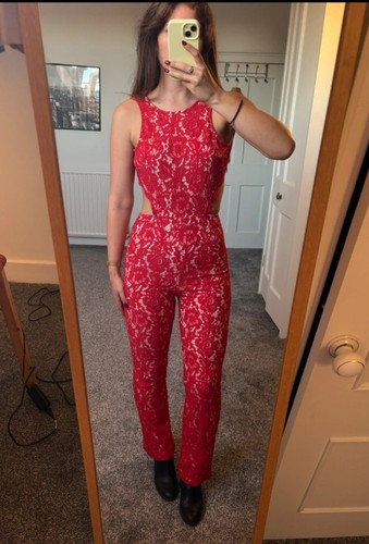 Missguided red lace backless - missguided,