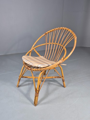 Vintage 1960s cane circle tub - 1960s,