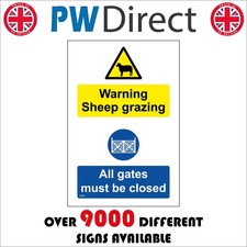 SIGN WARNING SHEEP GRAZING GATES KEPT CLOSED MU395 COUNTRYCODE COURTESY FARM