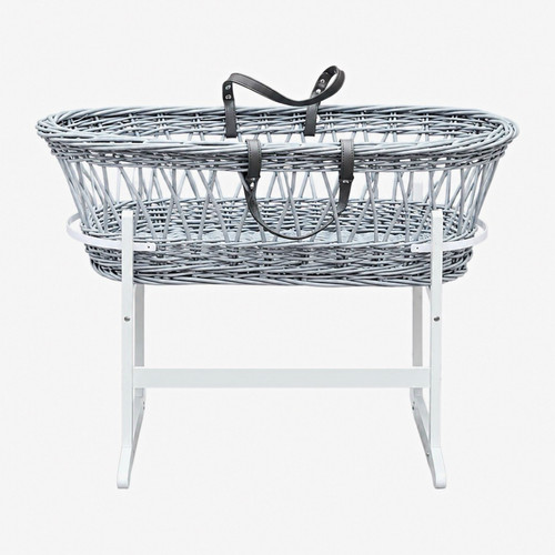 Grey wicker oval - oval, basket