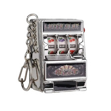 Mini Gambling Slot Machine Key Chains Creative Arcade Pocket Fruit Lucky Jackpot