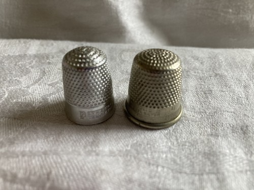 Two vintage thimbles - vintage,