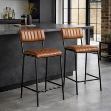 Diner Bar Stool Tan Leather