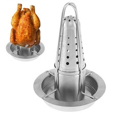 Stainless Steel BBQ Beer Can Chicken Roaster Vertical Nonstick Grill Rack Holder