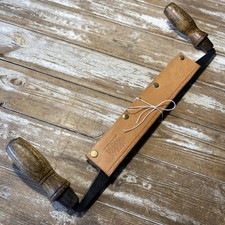 VINTAGE  10” STRAIGHT DRAW KNIFE  ASH HANDLES SHEFFIELD ENGLAND 