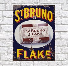 St Bruno Flake, Retro metal Tin Aluminium Vintage Sign Garage Man Cave Shed Gift