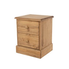 Bedside Table Bedroom Solid Pine Drawers Storage Wood Handles Antique Wax Finish
