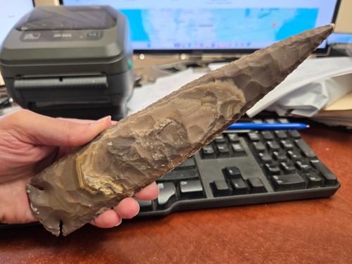 Agate stone spearhead - agate,