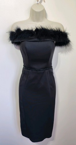 Lipsy black feather trim