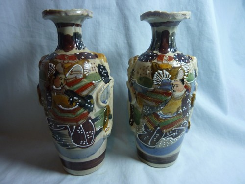 Pair japanese satsuma vase - satsuma, vase's