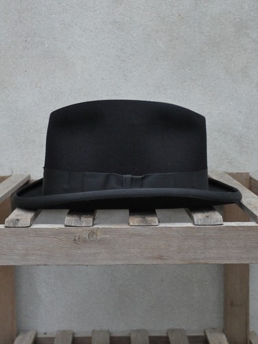 Black homburg hat - black,
