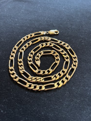 Heavy 9ct gold figaro chain - heavy,