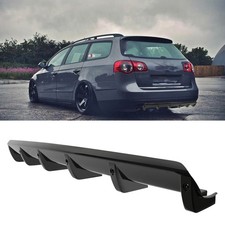 For VW Passat B5 B6 B7 Rear Bumper Diffuser Spoiler Shark Fin Splitter - Black