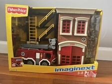 Imaginext Fisher Price Fire Station & Fire Engine Playset with Lights & Sounds