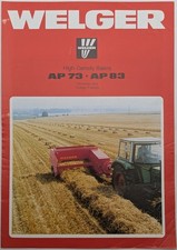 Original Welger AP 73 & 83 High Density Pickup Baler 1 Sheet Brochure, c 1970's