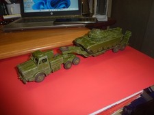 DINKY TOYS ANTAR TANK TRANSPORTER AND CENTURIAN TANK ORIGINAL PLAYWORN CONDITION