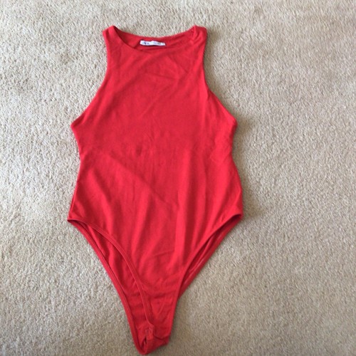 Zara red sleeveless lycra body - lycra,